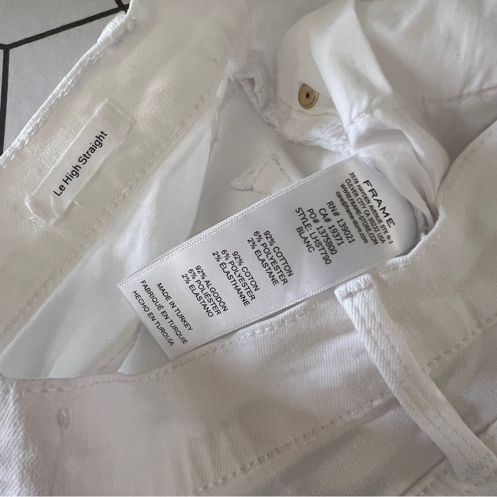 FRAME Le High Straight Jeans in Blanc White Size 27 or 4 - Picture 6 of 6